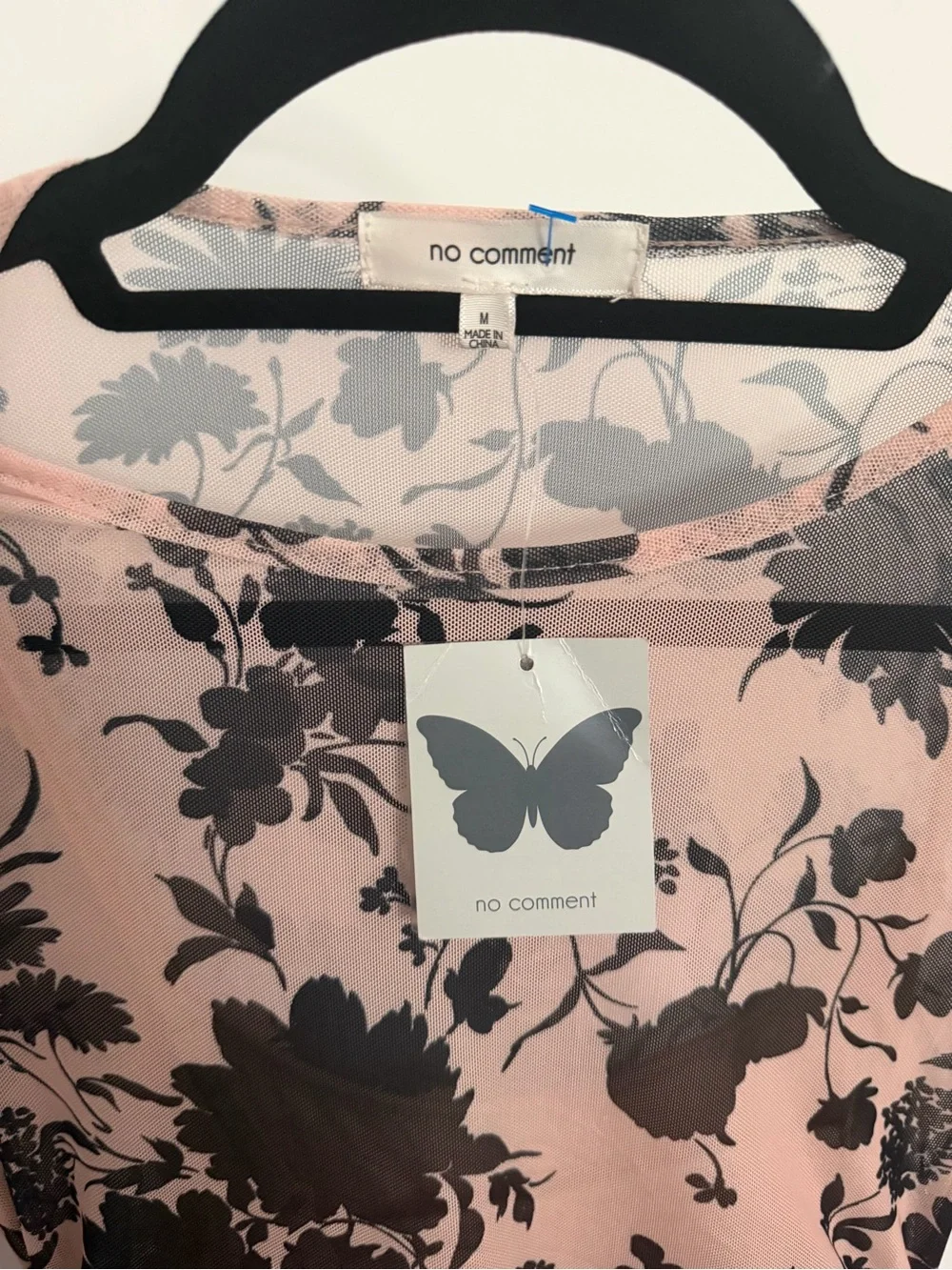 Pink Floral Long-Sleeve Maxi Dress with Black Print - Picture 4 of 5